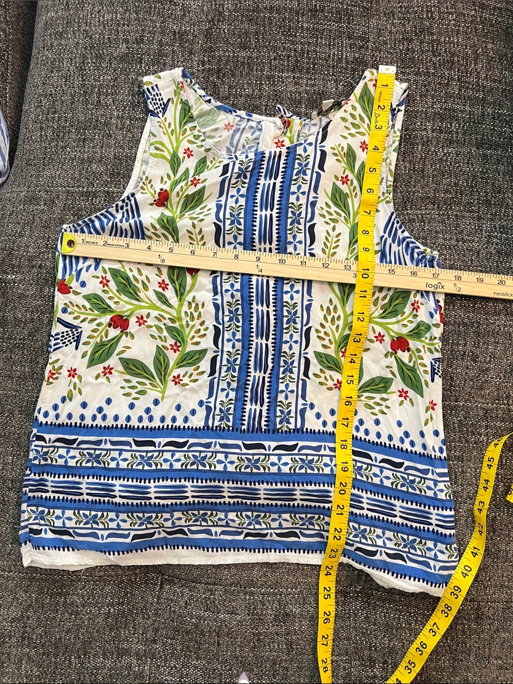 Haute Hippie Women’s Sleeveless Floral Print Tank Top - Blue & Green